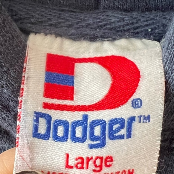Dodger Kids Vintage Long Beach Island Y2K LBI Navy Hoodie Size Large - Picture 3 of 5